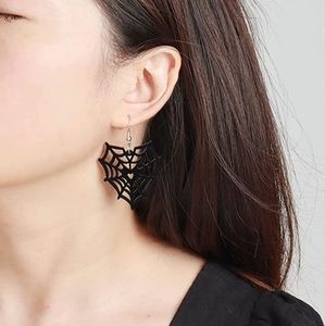 Black Heart Spider Web Earrings Acrylic Spiderweb Lightweight Gothic Goth New